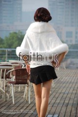 Rex Rabbit Fur Cape with Fox Fur trimmed