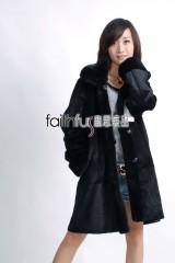 Sheared Rabbit Fur Overcoat (Reversible)