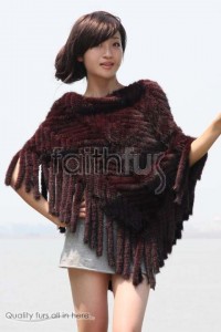 Mink Fur Knitted Cape