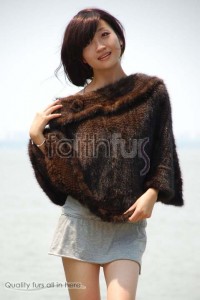 Mink Fur Knitted Cape