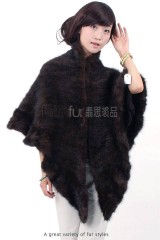 Mink Fur Knitted Cape