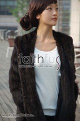 Hooded Mink Fur Knitted Jackets