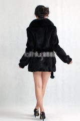 Sheared Rabbit Fur Jacket with Fox Fur collar