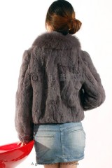 Rex Rabbit fur Jacket with Fox fur collar