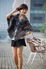 Rex Rabbit Fur Knitted Cape