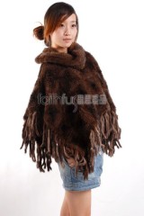 Mink Fur Knitted Cape