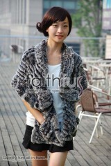 Rex Rabbit Fur Knitted Cape