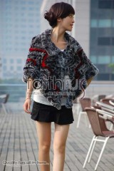 Rex Rabbit Fur Knitted Cape