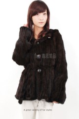 Hooded Mink Fur Knitted Jacket