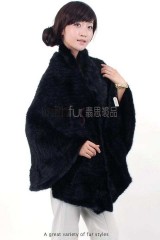 Mink Fur Knitted Cape