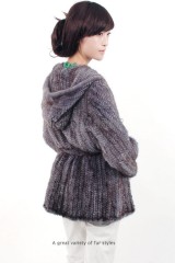 Hooded Mink Fur Knitted Jacket