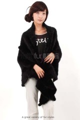 Mink Fur Knitted Cape