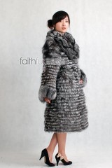 Silver Fox fur Long Coat/Overcoat