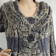 Rabbit Fur / Cashmere Knitted Sweater Jacket