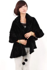 Mink Fur Knitted Cape