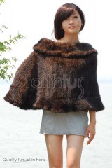 Mink Fur Knitted Cape