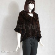 Mink Fur Knitted Cape