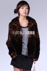 Leopard Spotted Mink Fur Coat