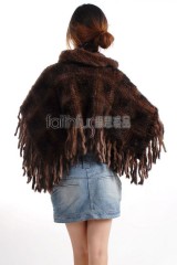 Mink Fur Knitted Cape