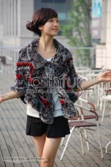 Rex Rabbit Fur Knitted Cape