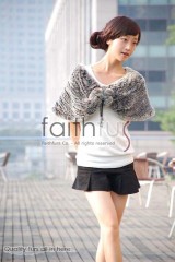 Rex Rabbit Fur Knitted Cape