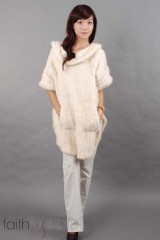 White Mink Fur Kintted Vest/Coat