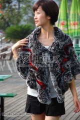 Rex Rabbit Fur Knitted Cape