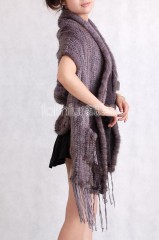 Mink Fur Knitted Cape