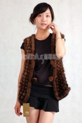 Mink Fur Knitted Vest/Waistcoat/Weskit