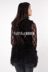 Sheep Fur Vest with Racoon Fur Lap