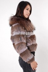 Rabbit Fur Jacket with Racoon Fur collar