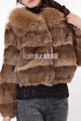 Rabbit Fur Jacket with Racoon Fur collar