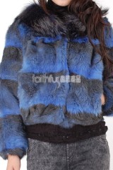 Rabbit Fur Jacket with Racoon Fur collar