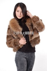 Rabbit Fur Jacket with Racoon Fur collar