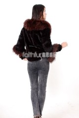 Rex Rabbit Fur Cape with Racoon Fur trimmed