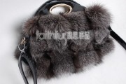 Silver Blue Fox Fur Handbag / Purse