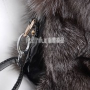 Silver Blue Fox Fur Handbag / Purse