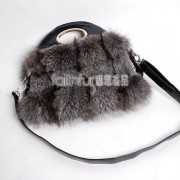 Silver Blue Fox Fur Handbag / Purse