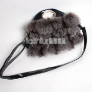 Silver Blue Fox Fur Handbag / Purse