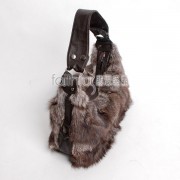 Silver Blue Fox Fur Handbag / Purse