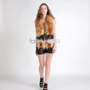 Racoon Fur Vest with Sheep skin integrated