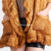 Mink Fur Knitted Shawl