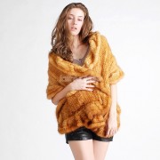 Mink Fur Knitted Shawl