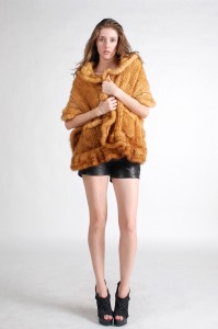 Mink Fur Knitted Shawl