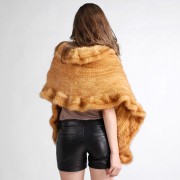 Mink Fur Knitted Shawl