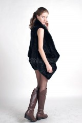 Mink Fur Knitted Shawl