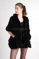 Mink Fur Knitted Shawl