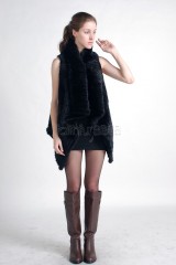 Mink Fur Knitted Shawl