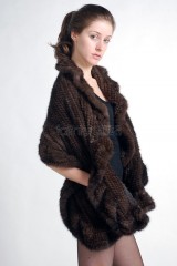 Mink Fur Knitted Shawl