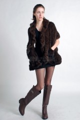 Mink Fur Knitted Shawl